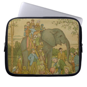 Children Riding on the Elephant (litho) Laptop Sleeve
