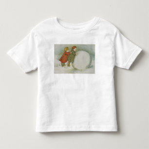 Children Rolling Snowballs Toddler T-Shirt