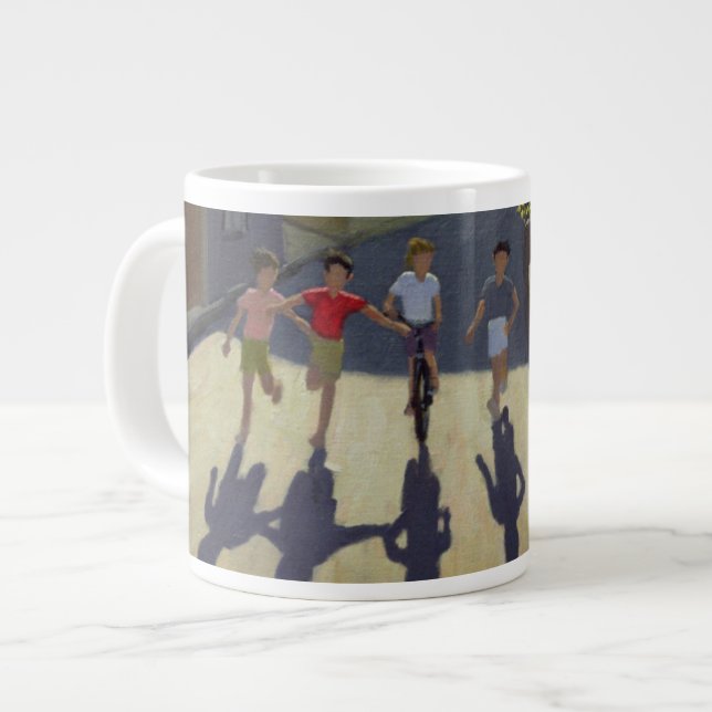 Children Running Lesbos 1999 Large Coffee Mug (Front Left)