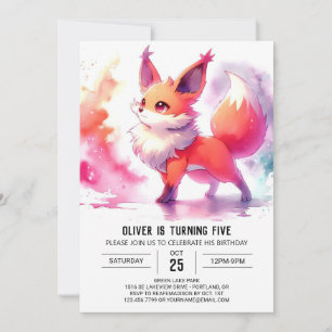Children Rustic Fox Birthday  Invitation