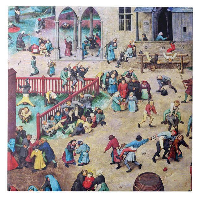 Children’s Games, Pieter Bruegel Tile (Front)