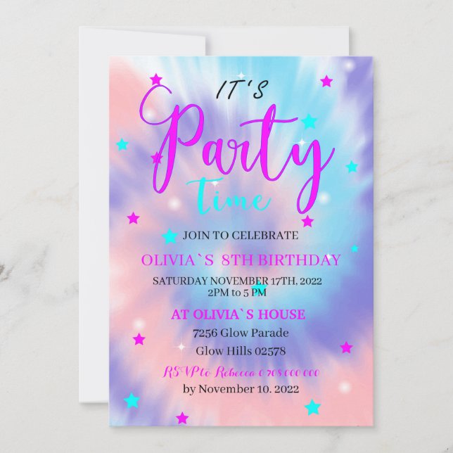 Children`s party on the occasion of a birthday. in invitation (Front)
