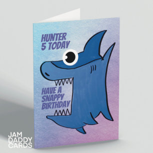 Children’s Shark Customisable Birthday Card