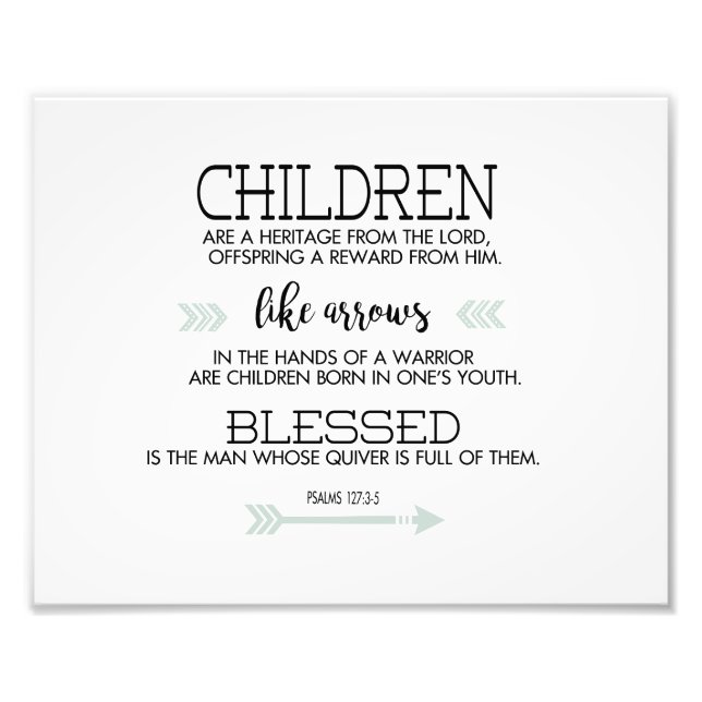 Children Scripture Verse with Arrows Photo Print (Front)