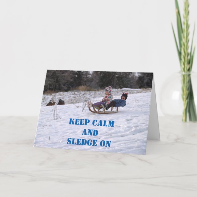 Children sledging holiday card (Front)