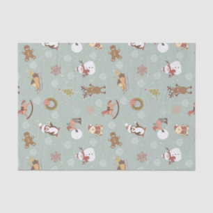 Children, Snowman And Gingerbread Tissue Paper