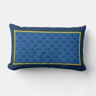 Children Together Blue Throw Pillow