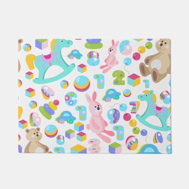 Children Toy Pattern With Teddy Bear Doormat (Front)