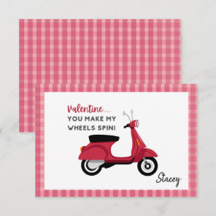 Children Valentine Pink "You make my Wheels Spin"
