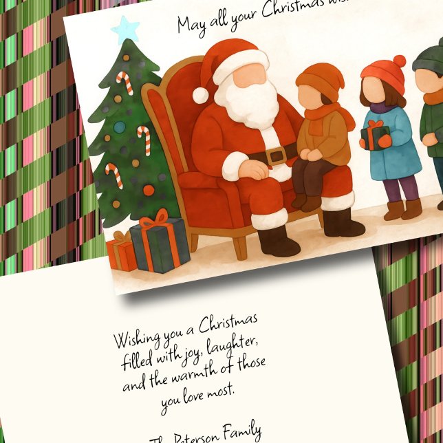Children Visiting Santa Before Christmas Card (Creator Uploaded)
