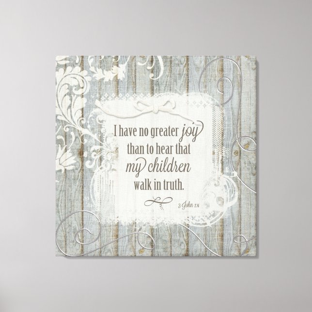 Children Walk in Truth - 3 John 1:4 Canvas Print (Front)