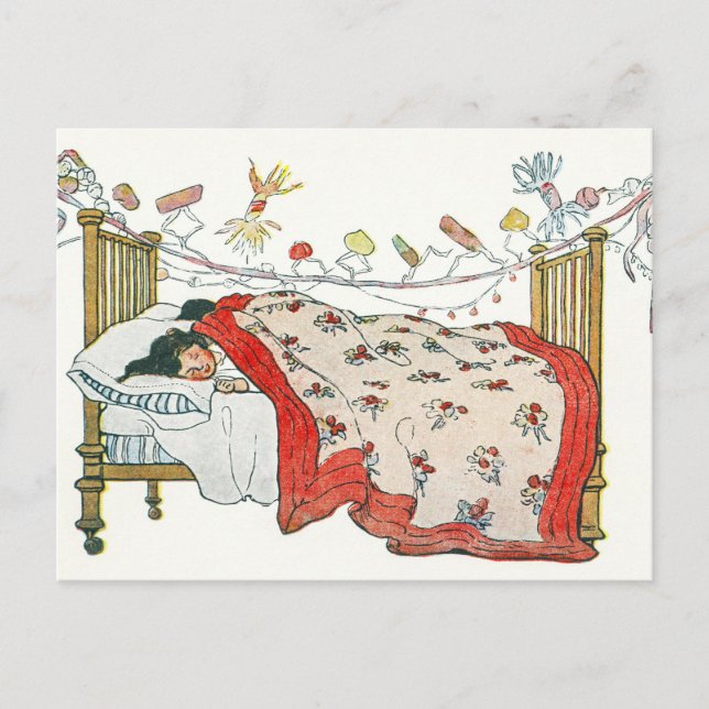 Children were nestled all snug in their beds beds holiday postcard (Front)