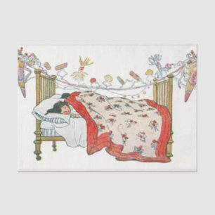 Children were nestled all snug in their beds beds tissue paper