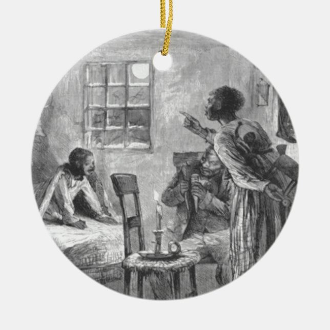 Children Wide Awake on Christmas Eve Ceramic Tree Decoration (Front)