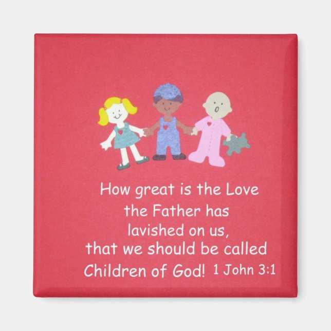 Children with Bible Verse Magnet (Front)