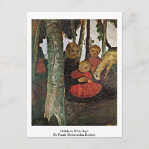 Children With Goat By Paula Modersohn-Becker Postcard