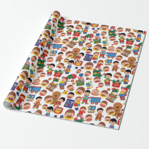 Children with Toys Wrapping Paper