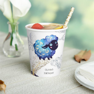 Children's Adorable Sheep Birthday Paper Cups