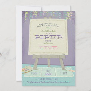 Childrens Art Birthday Party Invitation