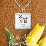 Children's Artwork Drawing Keepsake Bracelet Silver Plated Necklace<br><div class="desc">Ms. Monogram's children's artwork charm necklace designs lets you upload your child's drawing onto the charm for a keepsake to last a lifetime. Scan or take a snap of your children's artwork and upload it to the charm -- it's easy! Our personalised charm necklace makes a cherished Valentine's Day, anniversary,...</div>
