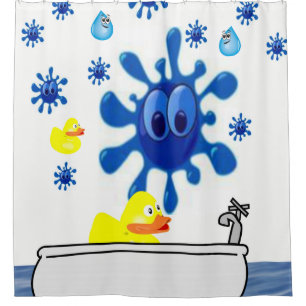 childrens bathtime yellow ducks shower curtain