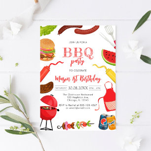 Children's BBQ Birthday Invitation