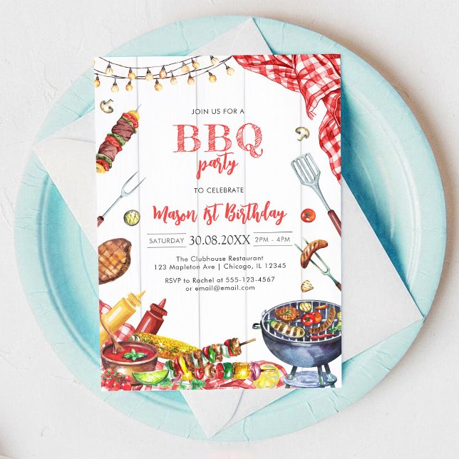Children's BBQ Birthday Invitation (Creator Uploaded)