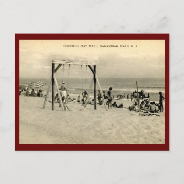 Children's Beach, Manasquan, New Jersey Vintage Postcard (Front)
