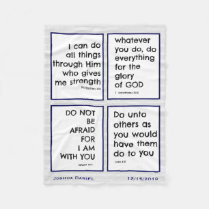 Children's Bible Verses, Customise Fleece Blanket