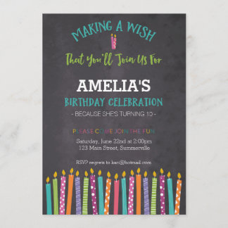 Children's Birthday Invitation (Candles)