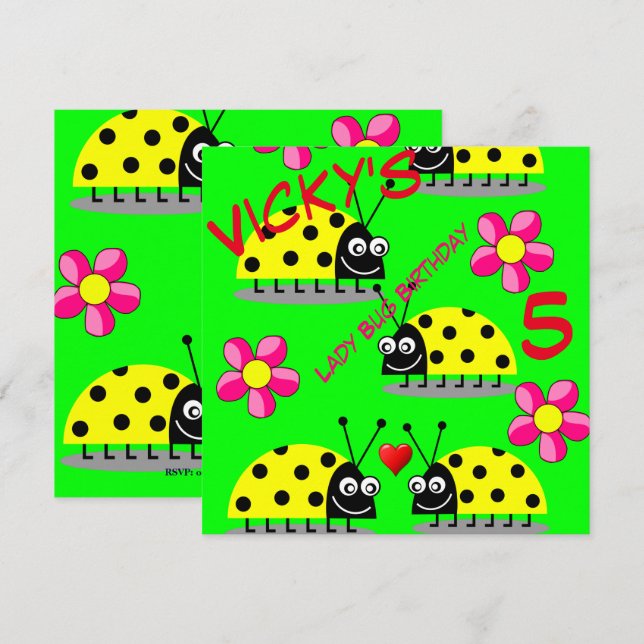 childrens birthday invitation cards (Front/Back)