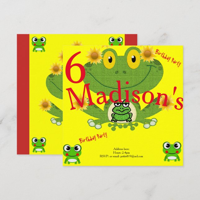 childrens birthday invitation cards (Front/Back)