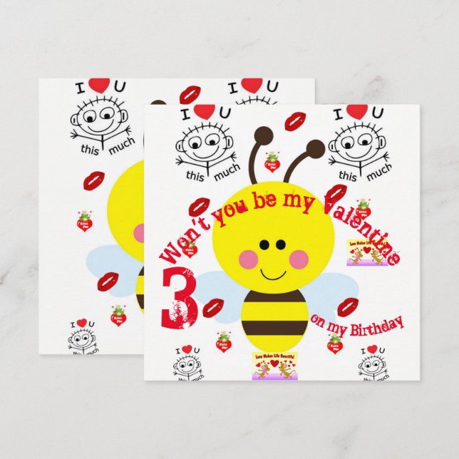 childrens birthday invitation cards (Front/Back)