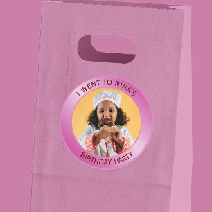 Children's Birthday Party Guest Pink Classic Round Sticker