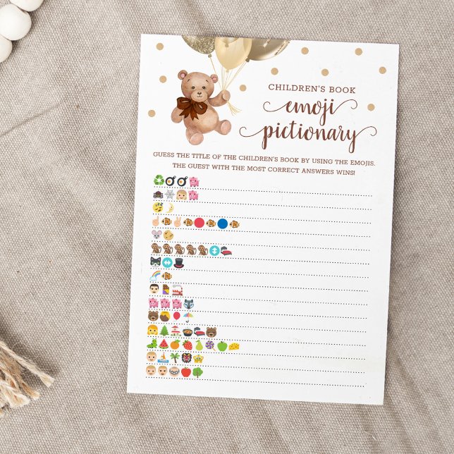 Children's Book Emoji Pictionary Teddy Bear Card (Creator Uploaded)