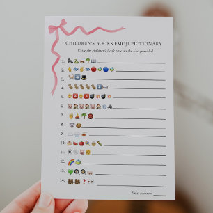 Children's Books Emoji Pictionary Shower Game  Invitation