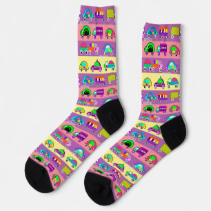Children's bright colorful cars for boys  socks