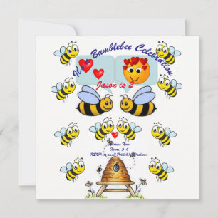 childrens bumblebee birthday invitation party