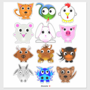 Childrens Chinese Zodiac Signs cartoon Animals