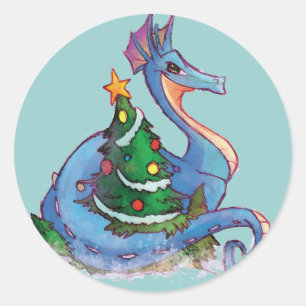 Children's Christmas Dragon Stickers