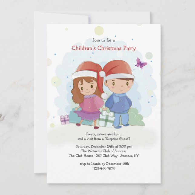 Children's Christmas Party Invitation (Front)