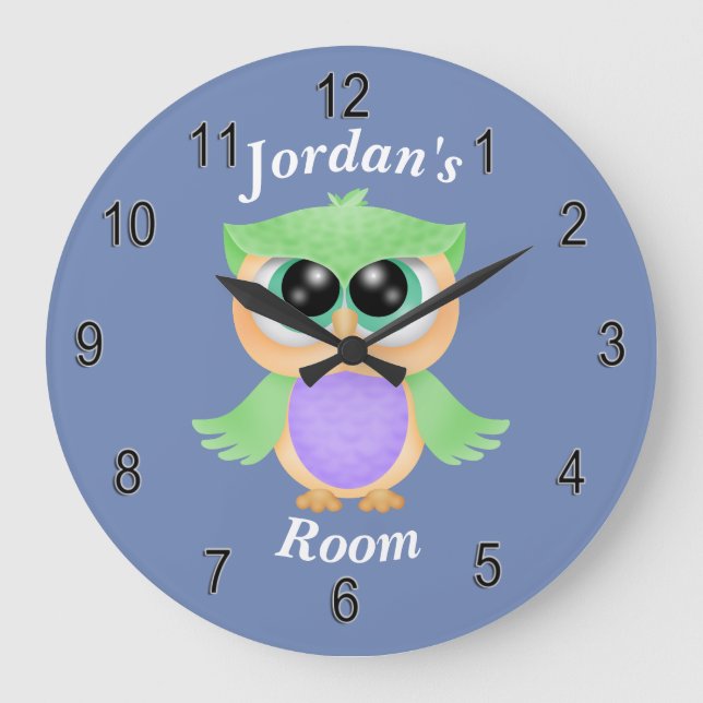 Children's Clock Cute Baby Owl (Front)