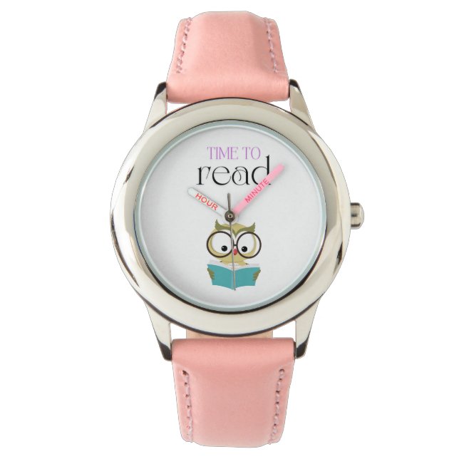 children's clock with owl - "Time to Read" Watch (Front)