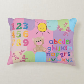 Childrens Colourful Alphabet Number Decorative Cushion