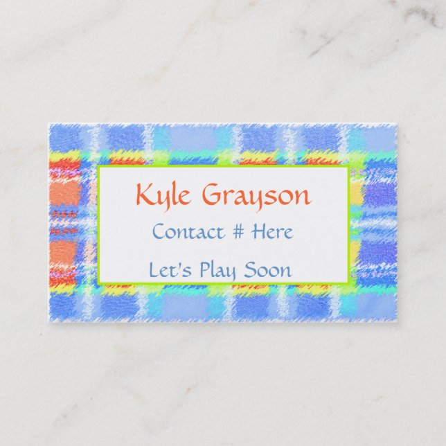 Childrens Colourful Calling Card (Front)