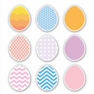 Children's Colourful Easter Egg Set of 9