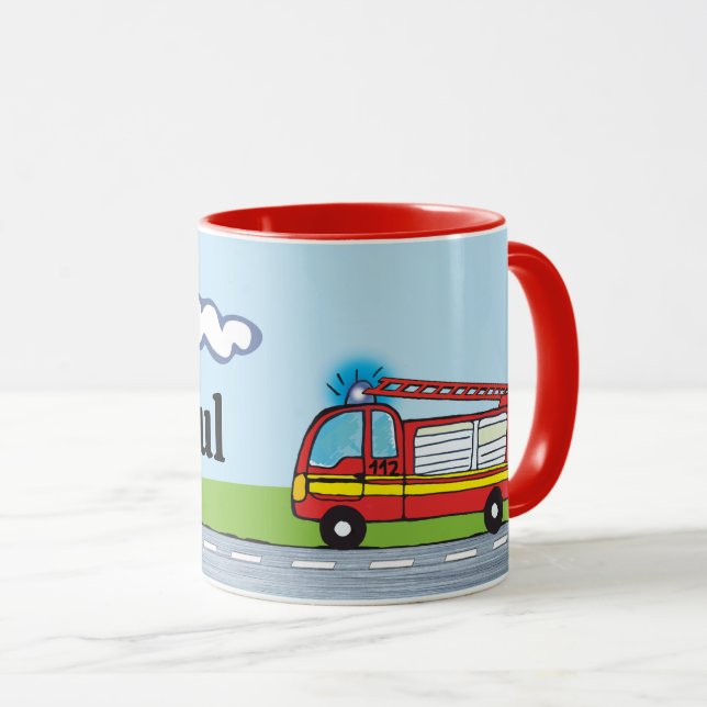 children's cup fire brigade | personalized (Front Right)