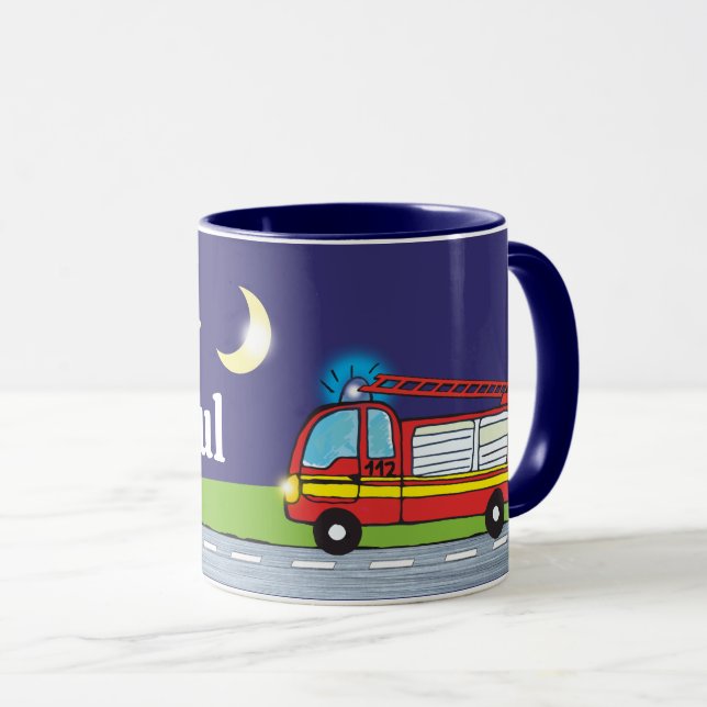 children's cup fire department night | personalize (Front Right)