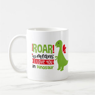 Children's Cup with green dinosaur "I love you"