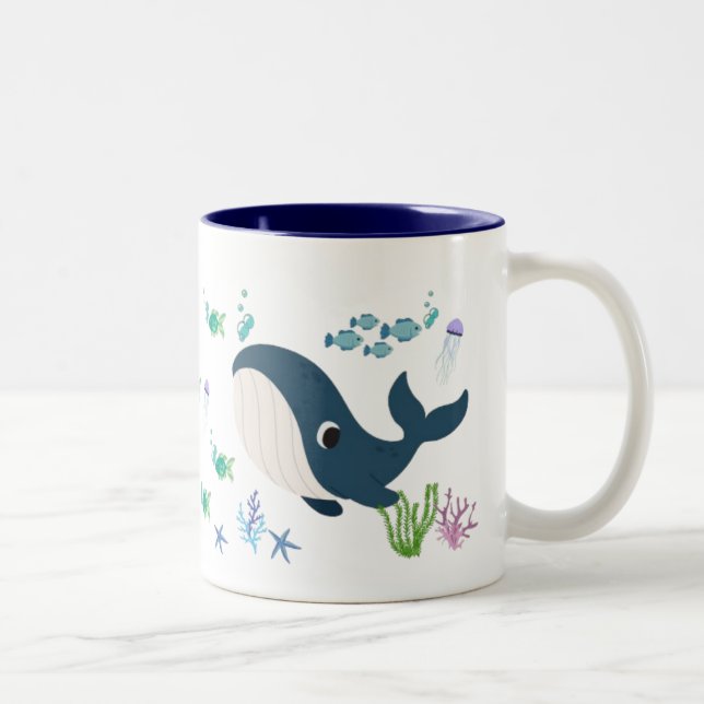Children's Cup with Whale and Fish Design (Right)